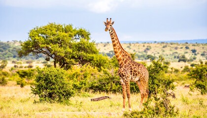 Fototapeta premium Giraffe in African savanna (1)
