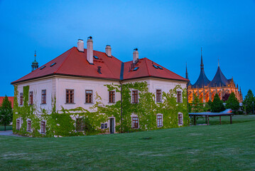 Fototapeta premium Sunset view of Jesuit college in Kutna Hora, Czech republic