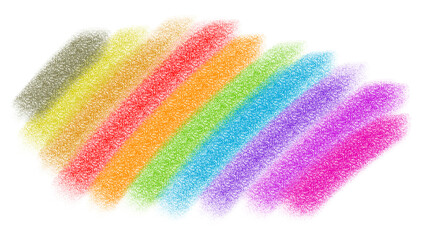 Rainbow Crayon Strokes on transparent Background