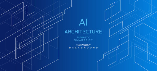 Futuristic AI Architecture Background with Digital Smart City Technology Design