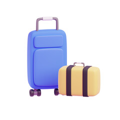 suitcases isolated on white