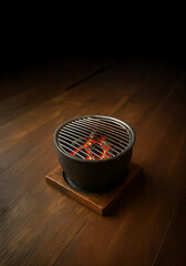 화로 석쇠 구이, 화로, 숯, 소고기, 육류, 굽다, 석쇠, 풍미, 숯불, 직화구이, 바베큐, 파티, 야외, 식당, 불판, 화로불