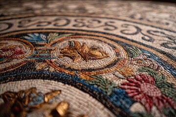 Greek mosaic pattern with gods mythology art concept