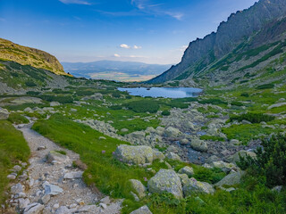 Pleso nad Skokem lake under Koprovsky stit mountain in Slovakia © dudlajzov
