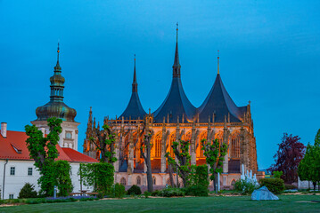 Sunset view of Jesuit college and Saint Barbara cathedral in Kut