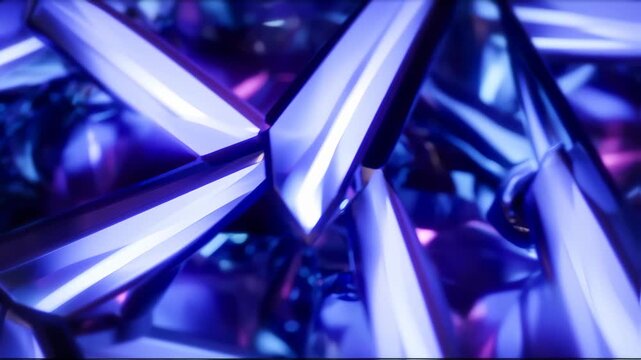 Abstract geometric shapes in vibrant blue and purple hues