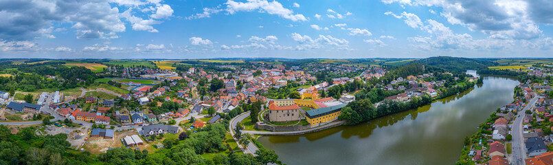 Naklejka premium Panorama view of Czech town Polna