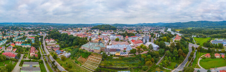 Obraz premium Panorama view of Rynek square in Sanok, Poland