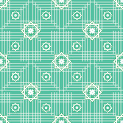 Vibrant mint green geometric design featuring intricate star shapes, perfect for contemporary clothing that stands out with its clean lines and refreshing palette