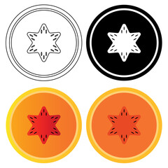 papaya fruit icon vector with line art style, bold style, color art style and glossy color style for design elements about fruit or healthy food