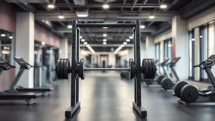 Modern fitness space featuring a single weight rack with clean lines, metallic surfaces, and soft overhead lighting.