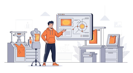 Presentation of personalized garment printing process with modern technology