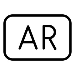 Augmented Reality (AR) Line Icon of Augmented and Virtual Reality Icon Set