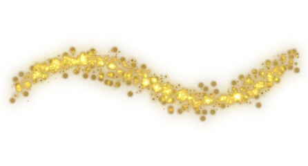 Elegant Golden Sparkle Burst Isolated on Transparent Backdrop