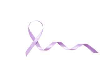 Elegant purple ribbon, isolated on white, PNG