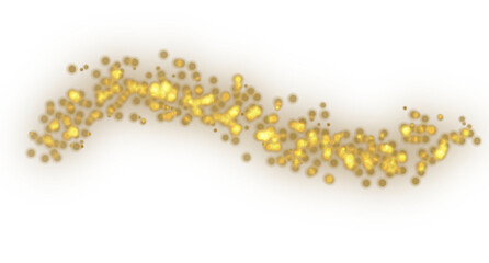 Luxurious Golden Glitter Particle Wave on Transparent Background