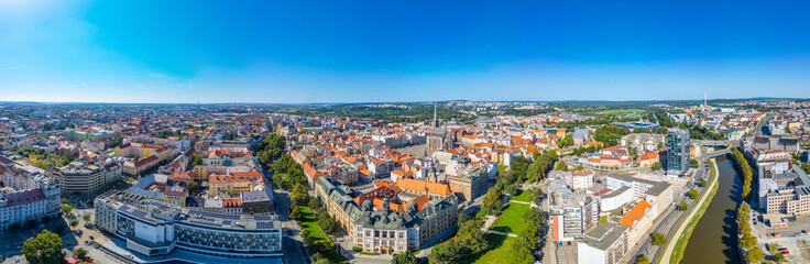 Fototapeta premium Panorama of the old town of Pilsen, Czech republic