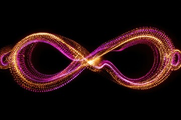 Fototapeta premium Vibrant Infinite Loop of Light in Colorful Waves Providing Abstract Background for Creative Projects