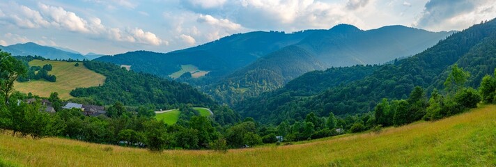 Fototapeta premium Summer day at traditional Slovakian village Vlkolinec