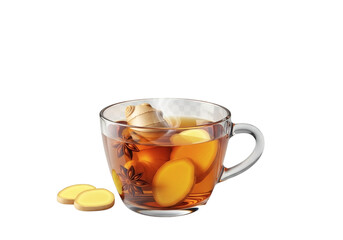 Invigorating Ginger Tea Infusion with Star Anise for Wellness and Warmth on a Black Background Perfect for Winter Health