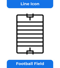 Fototapeta premium Football Field Line Icon, American Football, Sport Game, Play Ground, Yard Line, Goal Post, USA, Minimalist, Simple, Flat Design, Vector Illustration, Graphic Art