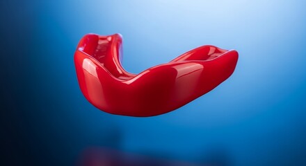 Red mouth guard for sports protection, dental safety equipment, oral guard for boxing, MMA, football, teeth protection gear