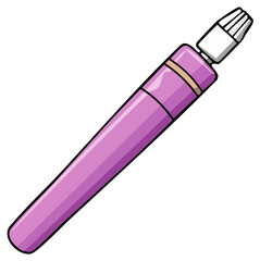 Cartoon illustration of a pink lancing device for blood glucose testing for diabetes management