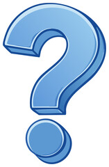 A Single Blue Question Mark Represents Uncertainty and Inquiry in Graphic Design