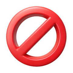 Red prohibition symbol isolated for no entry or forbidden actions transparent background