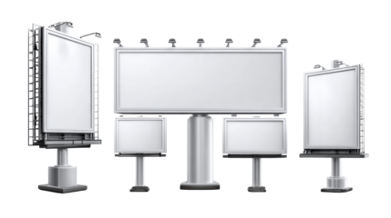 blank billboard on white background
