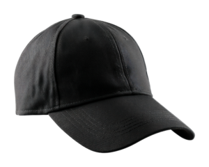Black baseball cap styled fashion accessory urban environment isolated on transparent background
