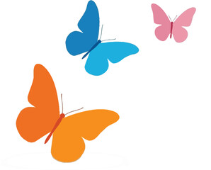 Vibrant butterflies fluttering gracefully, symbolizing freedom and new beginnings in a clean, airy space.