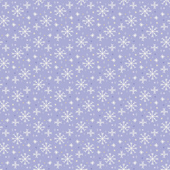 Seamless pastel Christmas pattern with snowflakes and stars