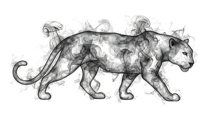 Smoke Effect Panther Mystical Art