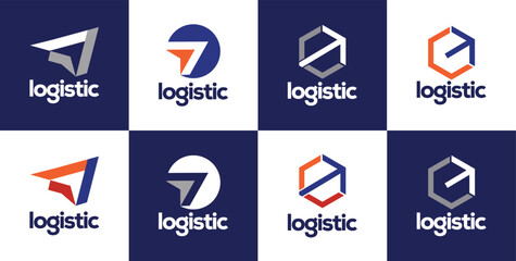 logistics delivery logo collection, with abstract style, logo design illustration.