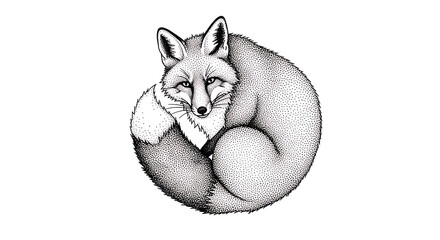 Stippling Technique Fox Pointillism Art