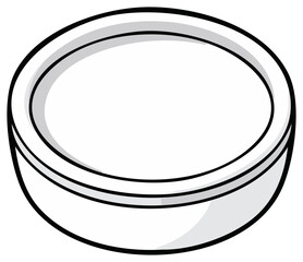 Clean empty white kitchen bowl cartoon vector illustration for food and serving