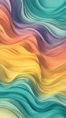 Obraz premium Abstract vibrant wavy textured layers in pastel colors