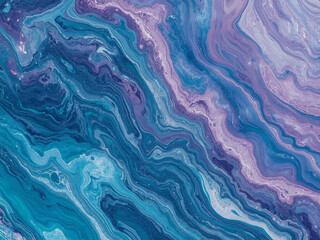 Obraz premium Abstract fluid art painting with blue and purple marble texture background