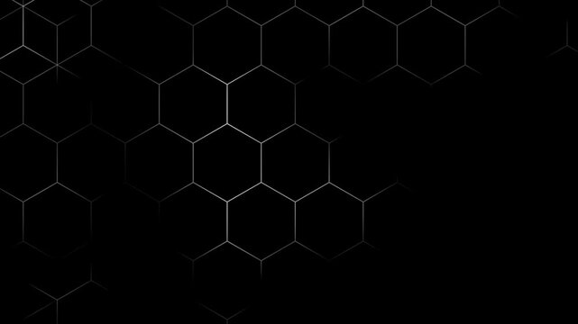 Digital technology illustration background hexagon line pattern glowing line animation footage video