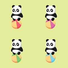 Ball Panda Cartoon Vector