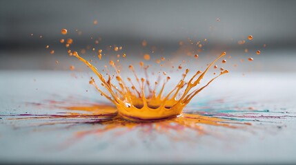 Orange liquid splash crown image