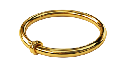 Golden ring on a white isolated background, symbolizing elegance and luxury.