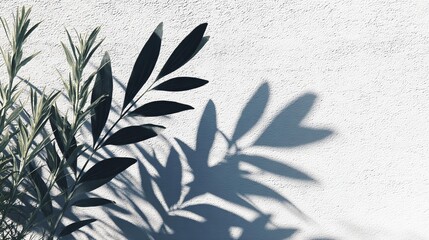 Plant shadows on light wall