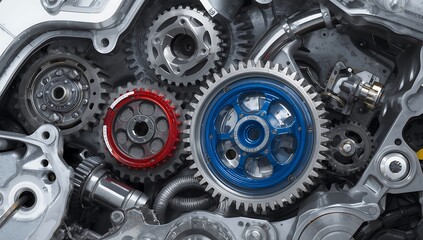 close up of a motorcycle engine