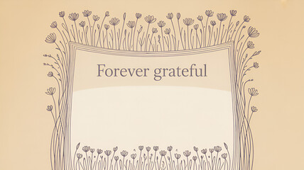 Vintage floral frame with forever grateful message for expressing appreciation