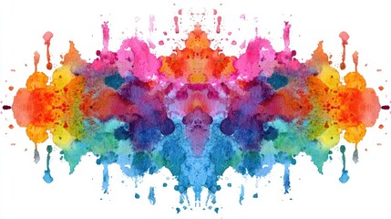 Fototapeta premium Colorful abstract symmetrical watercolor splatter