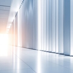 Obraz premium Modern, bright hallway with light reflecting off surfaces