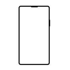 Modern Smartphone With Blank White Screen mobile phone
