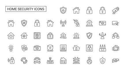 Home security system components arranged neatly on white offer protection and peace of mind through modern technology and vigilance.